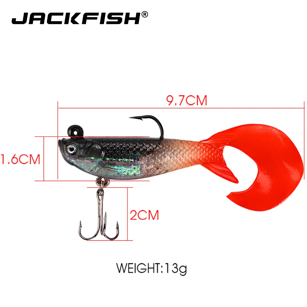 JACKFISH Jig Head свинцовая мягкая рыболовная приманка 1 шт. светящаяся искусственная приманка 9,7 см/13 г рыболовная приманка морской бас карп рыболовные снасти pesca