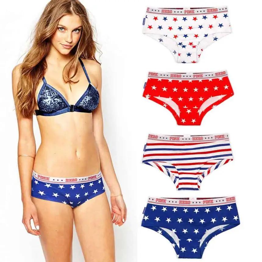 

PINKHEROES women sexy panties Cotton Lovers Sexy female low-waist Underwear Boxer Briefs Underpants 4 colours undies
