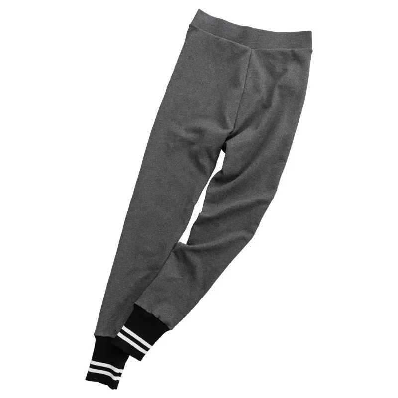[Aosheng] Новинка Осень Зима модные эластичные штаны с высокой талией в полоску, женские штаны, размер M-3XL, 3 цвета, Y003 - Цвет: Dark Grey