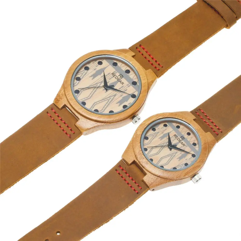 Wholesale stylish design couple wooden watch leather strap Bamboo Wood quartz wrist watch lover's watch Wholesale stylish design couple wooden watch leather strap Bamboo Wood quartz wrist watch lover's watch