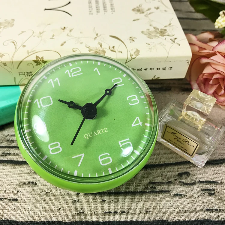 Green Color Waterproof Clock Shower Clocks Mini Wall Clock Bathroom