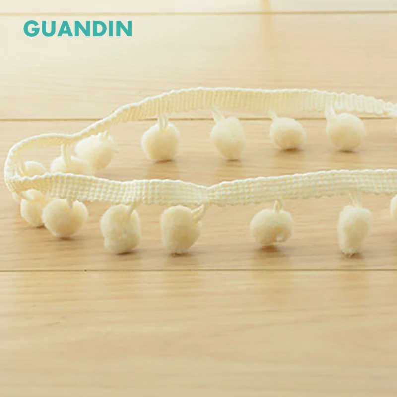 

GUANDIN,Colored Plush Ball Lace Decoration Small pom-pom Tassel Lace DIY Decorative Side Clothing Luggage Curtain Accessories