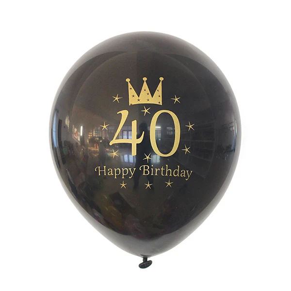 12 шт. 30th 40th 50th 60th 70th 80th шарики ко дню рождения воздушные шары для дня рождения вечеринки 30 40 50 60 70 80 шарики ко дню рождения s шарики для вечеринки - Цвет: 40 black