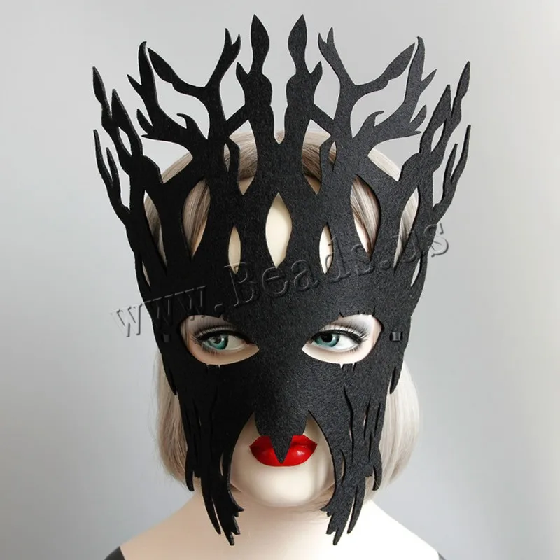 

Beauty Creative Big Tree Felt Party Mask Mask Vintage Black Face Mask Masquerade Hallowma Christmas Cosplay Party Accessories