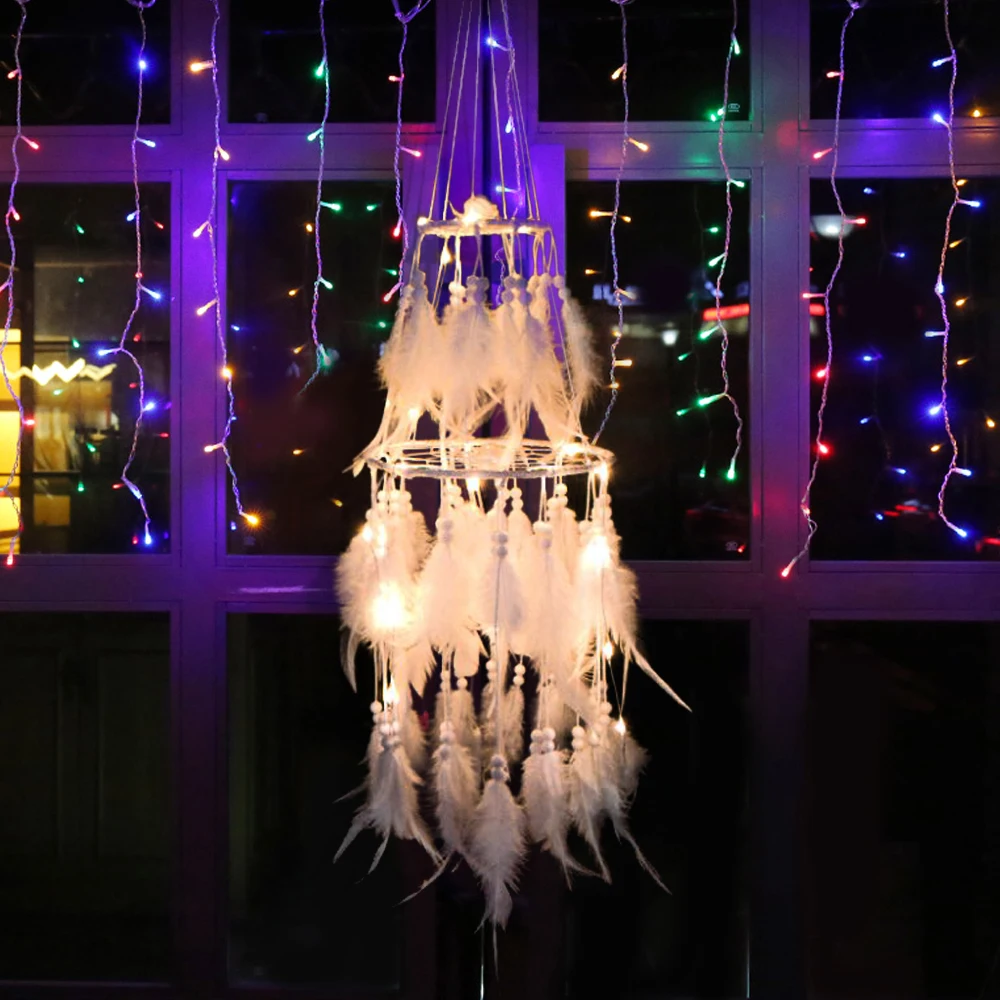 shanefre LED Lights Dream Catcher Wall Hanging Home Decoration