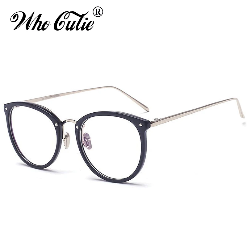 WHO CUTIE Round Clear Lens Fake Glasses 2018 Men Women Retro Vintage