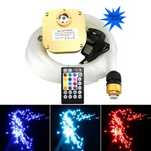 Мерцающий 16 Вт RGBW волоконно-оптический Звездный потолочный комплект освещения звук активная МУЗЫКА АКТИВНЫЙ с 300 шт.* 0,75 мм* 2 м Оптическое волокно и 28Key RF