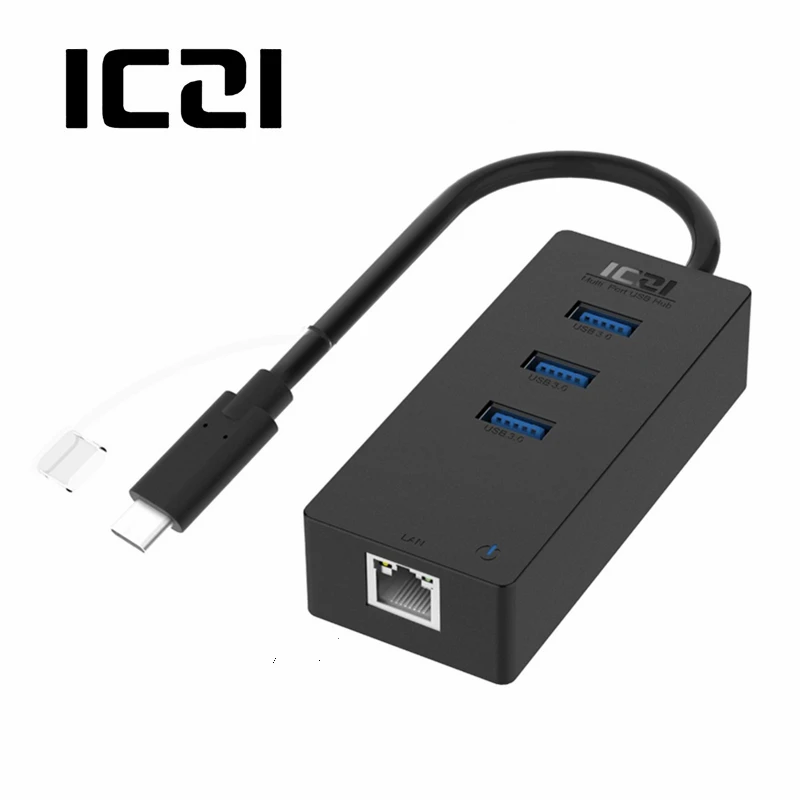 ICZI Multi-Функция Тип C USB-C Суперскоростной концентратор внешний 3 * USB 3,0 Порты с RJ45 адаптер для Тип C портативных ПК