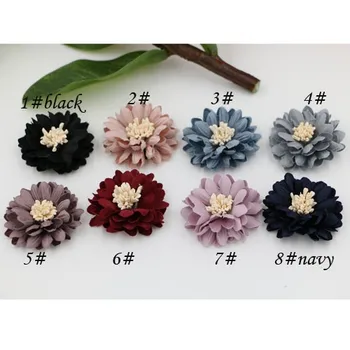 

120ps/lot 4cm Korea style Daisy Flowers For Girls Kids' Hair Accessories corsage and hairband shoes decoration 30Pcs/lot
