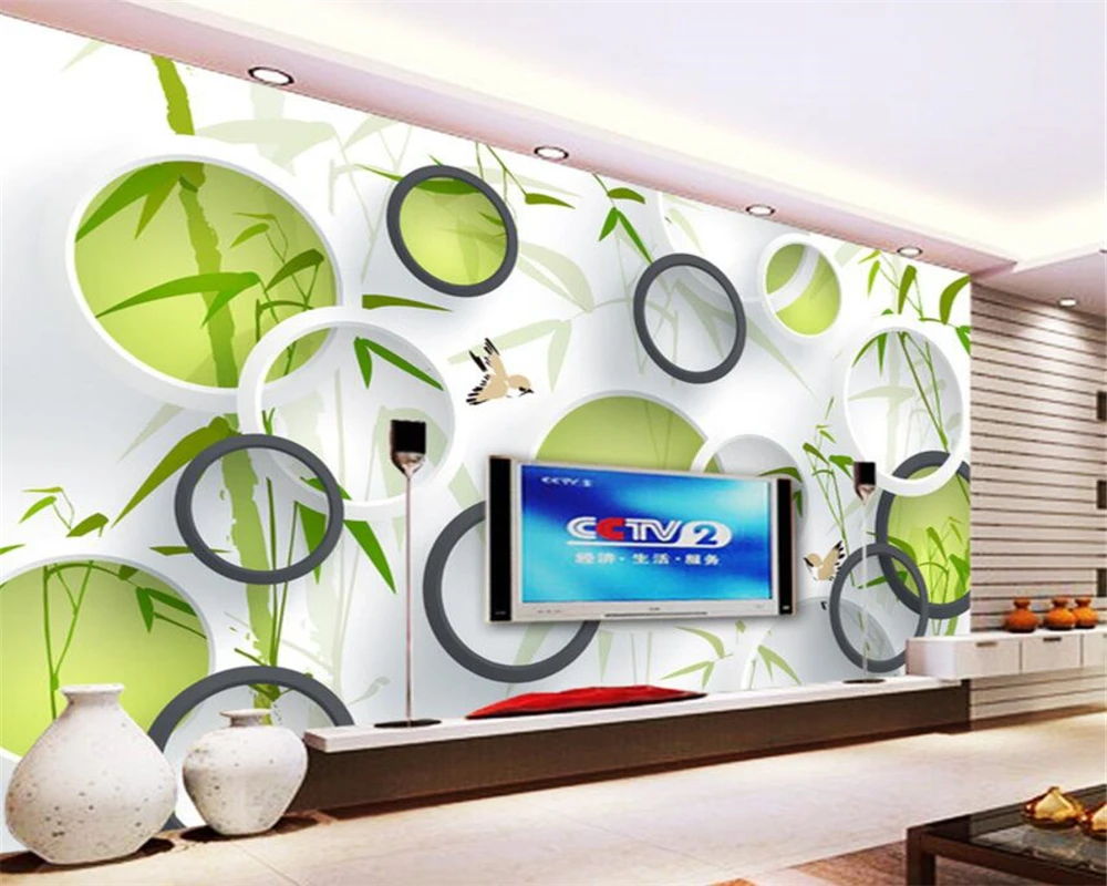 

Custom 3d wallpaper geometric circle landscape background wall paper self-adhesive material relief material decorative painting