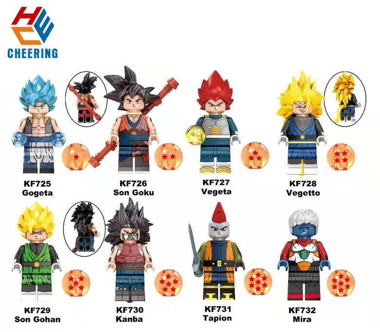 

KF6069 Single Sale Series Dragon Ball Bricks Gogeta Son Goku Vegeta Vegetto Son Gohan Building Blocks For Children Toys Gift