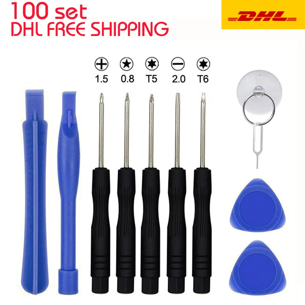 100Sets 11 in 1 Mobile Repair Fix Opening Tool Kit Set Pry Screwdriver