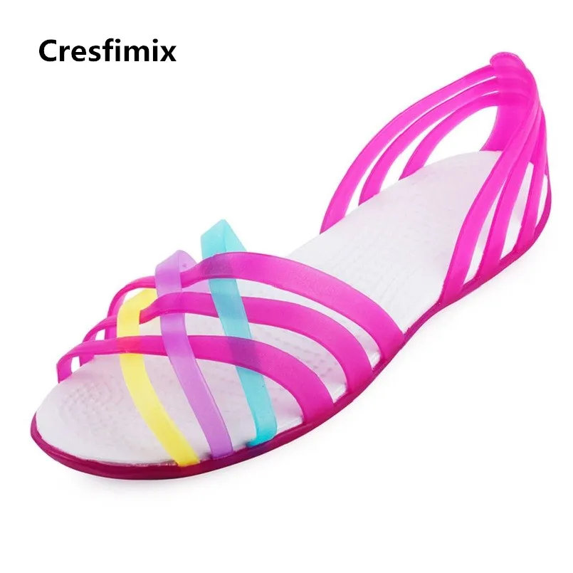 Cresfimix sandalias de mujer Женские модные милые прозрачные водонепроницаемые сандалии