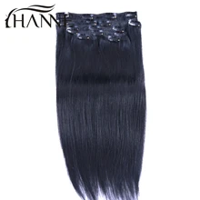 Remy Virgin Brazilian Hair Clip In Extensions 120G Clip In Brazilian Hair Extensions 1B Black Clip In Human Hair Extensions