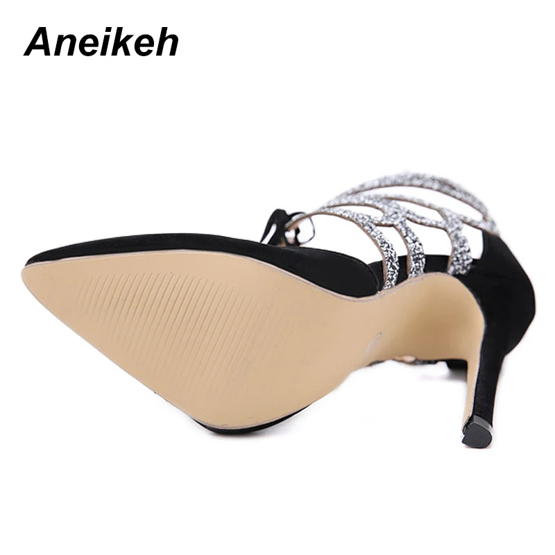 Aneikeh 2019 Summer Shoes Woman Pumps High Thin Heels Pointed Toes Rhinestone Butterfly Bling Gladiator Pumps Party Sexy Shoes Aneikeh 2019 Summer Shoes Woman Pumps High Thin Heels Pointed Toes Rhinestone Butterfly Bling Gladiator Pumps Party Sexy Shoes