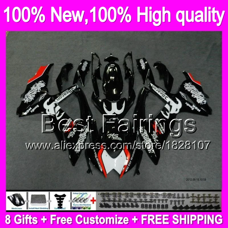 

Fairing Red black For SUZUKI GSXR750 08-10 GSXR 600 750 08 09 10 4B824 K8 Red black white GSX R600 R750 2008 2009 2010 +Decal