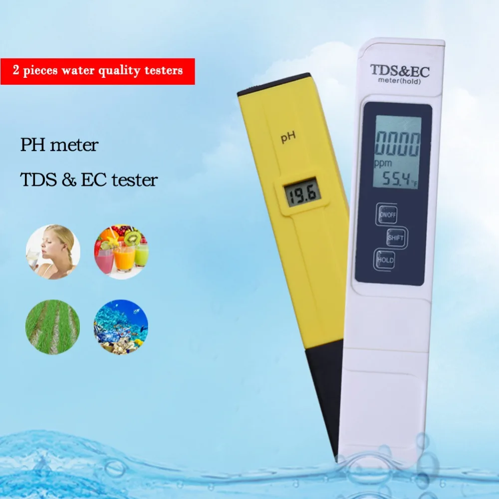 Цифровой измеритель PH TDS EC 0,00-14,0 PH тестер TDS и EC измеритель термометр 0-9999us/cm 0-9999ppm 0,1-80,0 градусов 3 в 1 монитор воды