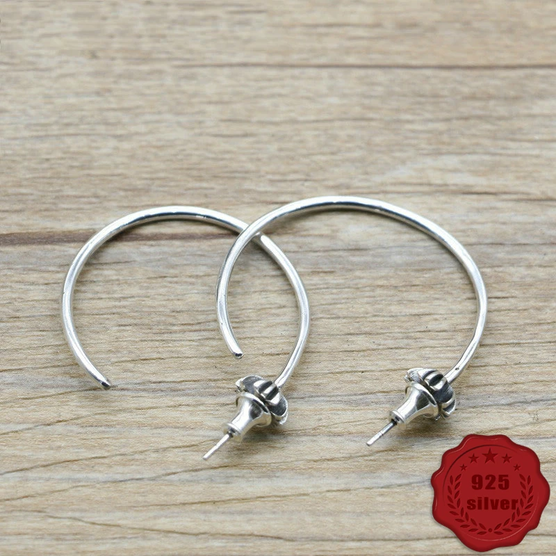 

S925 Sterling Silver Drop Earrings Personality Fashion Hip Hop Punk Style Cross Styling Jeweler Lovers Gift 2019 new hot sale