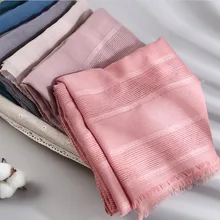 Новые импортные товары Хлопок Лен сплошной цвет дизайн кисточкой шарф Высокое качество модные и великолепные бандана для женщин хиджаб 10 шт