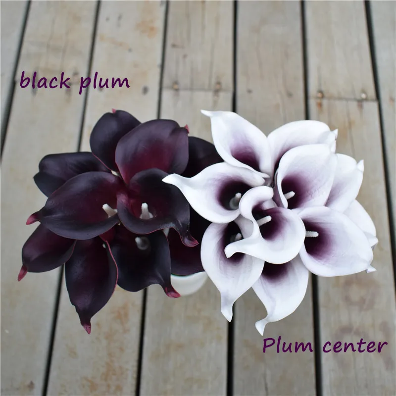 

Plum picasso calla lilies,real touch calla lily for bridal bouquets, wedding centerpieces, home decor,boutonnieres, cors