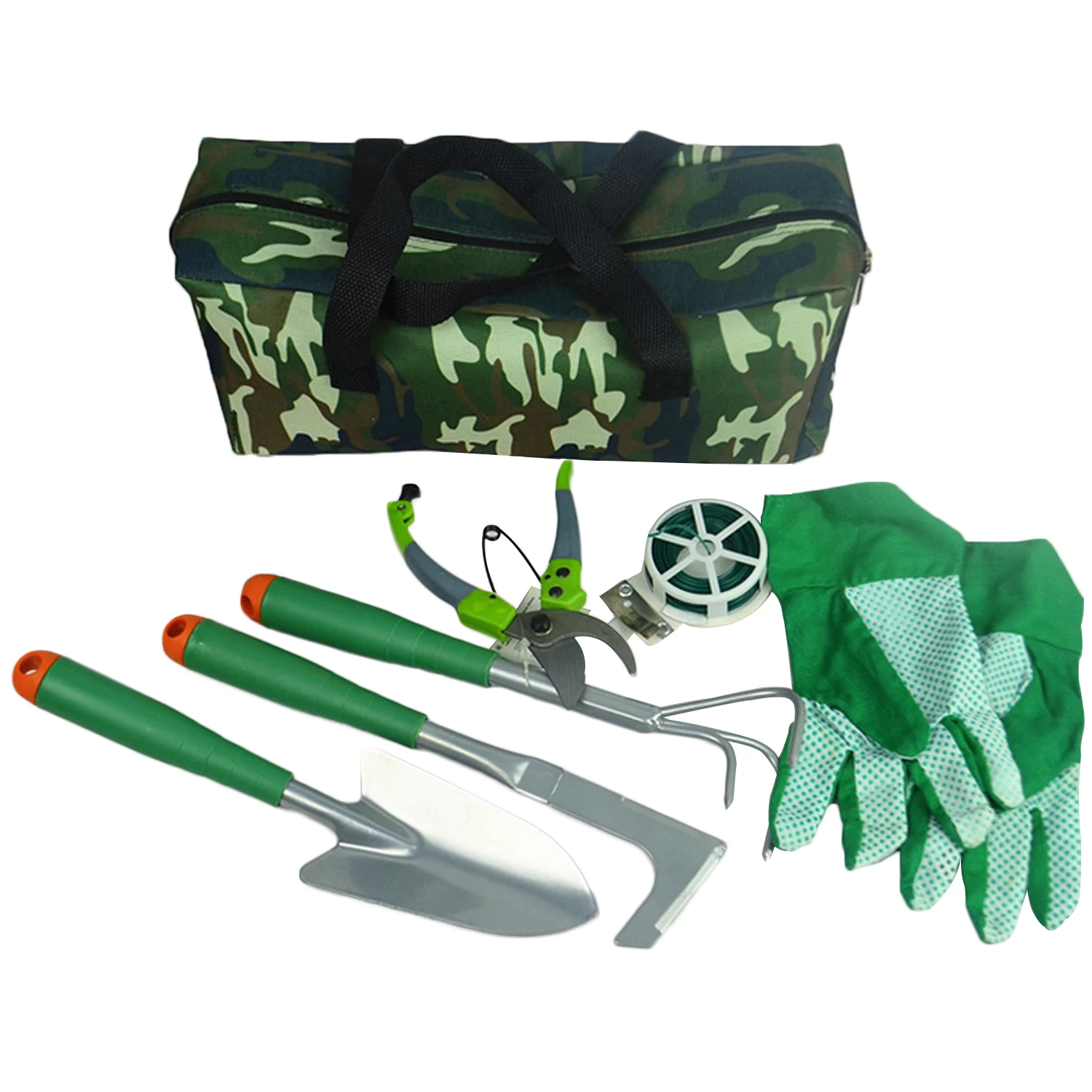 

Behogar 7PCS Garden Hand Tool Set with Shovel Rake Weeder Pruning Shears Tie Gloves Storage Bag for Loosening Soil Weeding
