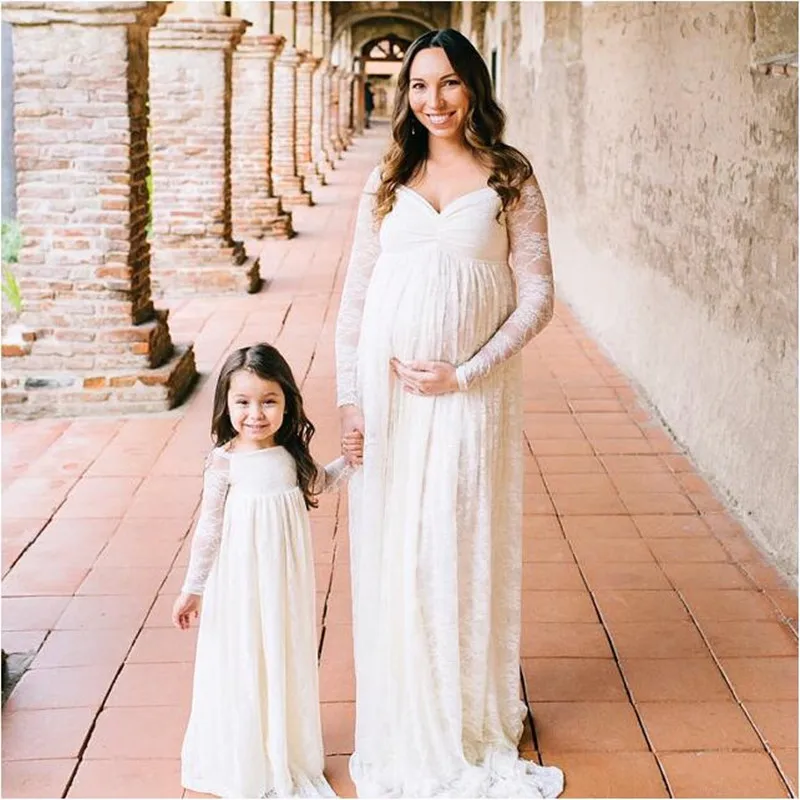 Кружевное Макси-платье беременности и родам Подставки для фотографий Беременность платье для беременных, с длинным рукавом платье для фотосессии для беременных женское платье