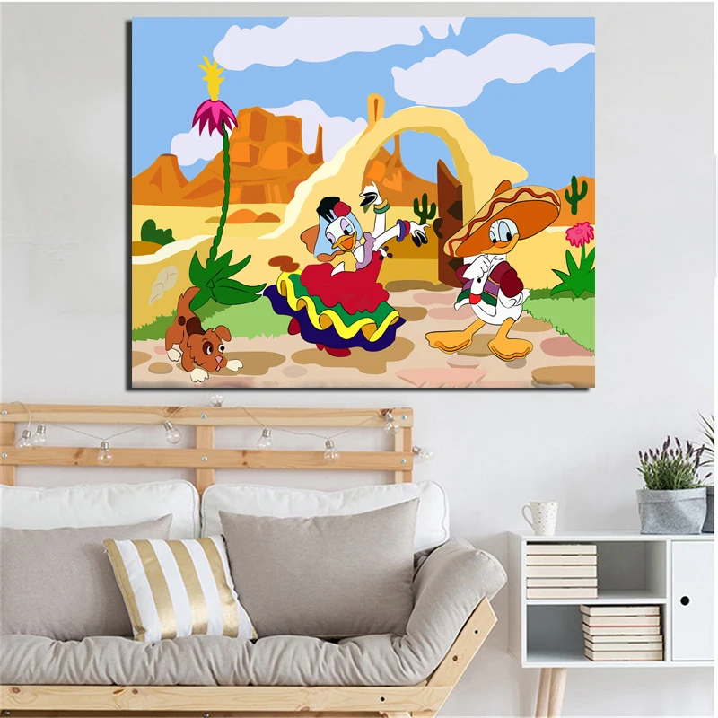 

Donald Duck Have Fun Canvas Painting Prints Living Room Home Decoration Artwork Modern Wall Art Oil Painting Posters Pictures HD