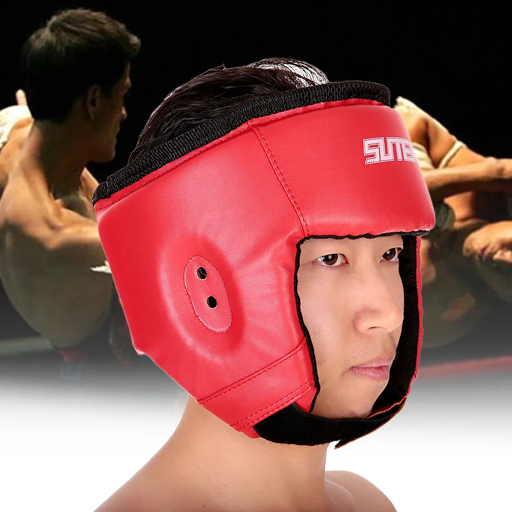 

PU Boxing Helmet Closed Type Boxing Head Guard Sparring MMA Muay Thai Brace Head Protection Sanda Taekwondo Protection Gear