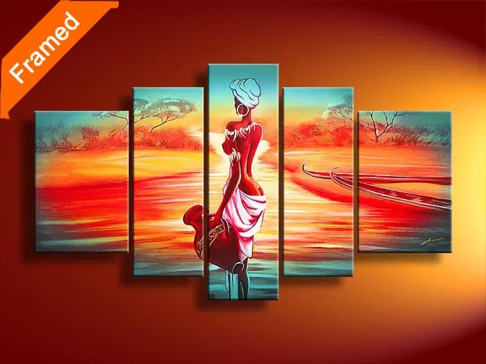 

Hot sexy woman oil painting 5 piece canvas art for bedroom modern decoration living room wall painting