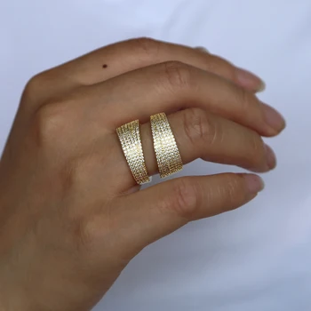 

White Zircon Gold Color Engagement Rings wedding Rings Party Rings high quality micro pave CZ iced out bling finger jewelry
