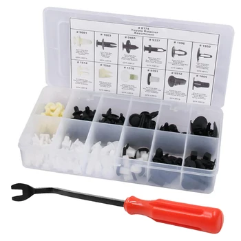 

146pcs Plastic Fastener Clips Trunks Screw Rivets For Auto Car Bumper Fender