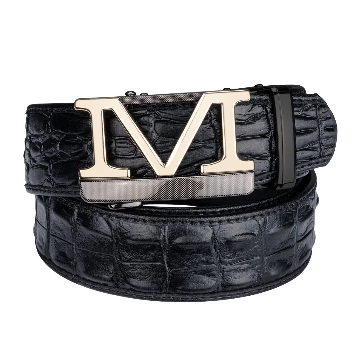 Luxury Designer Crocodile Cowhide Leather Waist Belt for Men Jeans Fashion Automatic Strap 3.5cm ...