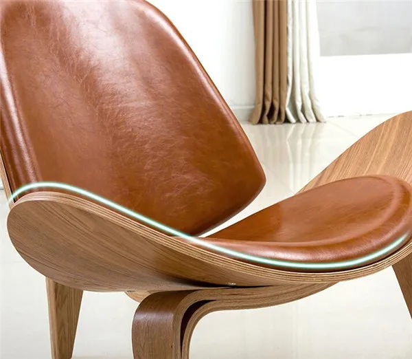 Wegner стиль формованный фанерный корпус кресло для отдыха в масляной кожаной обивке дизайн середины века гостиная стул для отдыха мебель