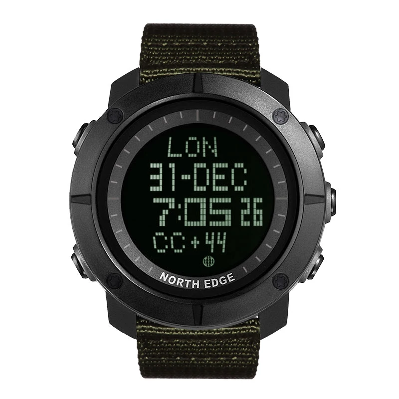 Online NORDEN RAND Welt Zeit Männer Sport Armee Uhren Wasserdicht 50 m Digitale Uhr Lauf Schwimmen Uhr Tauchen Armbanduhr Montre Homme