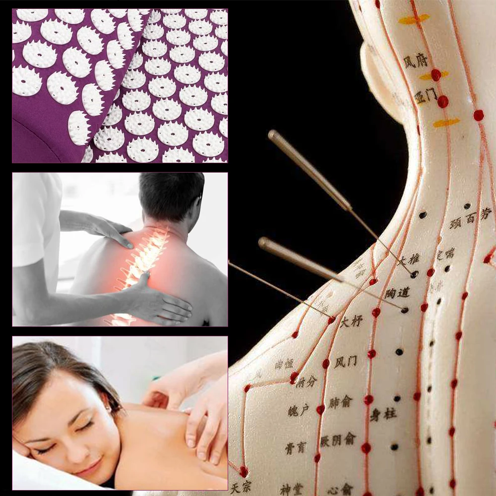 KONGDY Acupuncture Massage Mat and Pillow Acupuncture Massage Cushion Acupressure Massage Relieve Back Pain Headache Help Sleep KONGDY Acupuncture Massage Mat and Pillow Acupuncture Massage Cushion Acupressure Massage Relieve Back Pain Headache Help Sleep