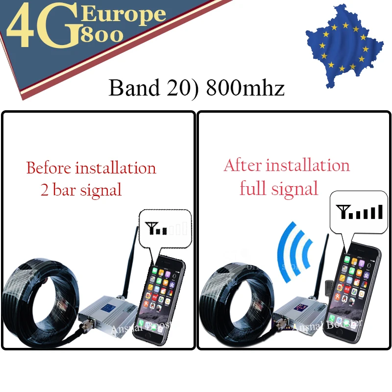 For Europe 4G LTE 800 Band 20 Signal Repeater 4G