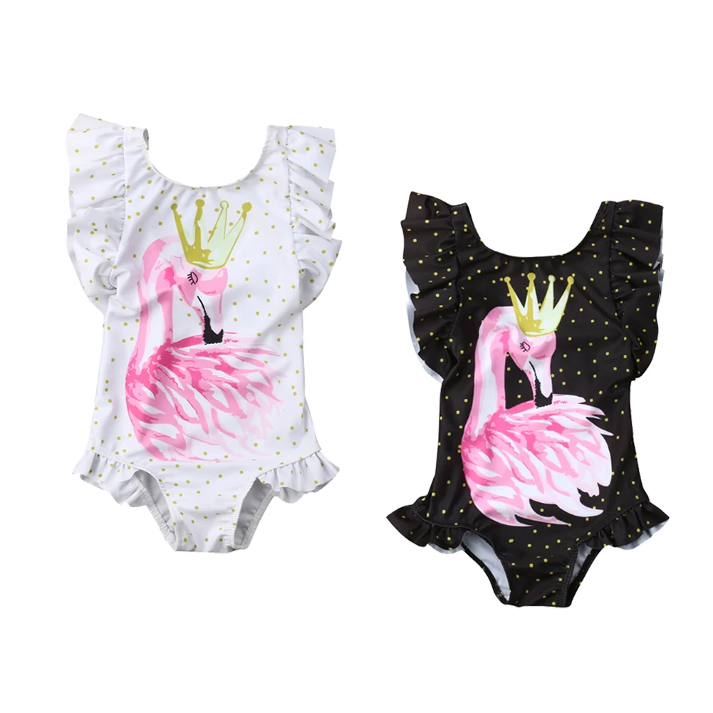Бикини с фламинго для малышей, детский купальный костюм для девочек Купальник цельное пляжное бикини купальный костюм детская одежда для пляжа