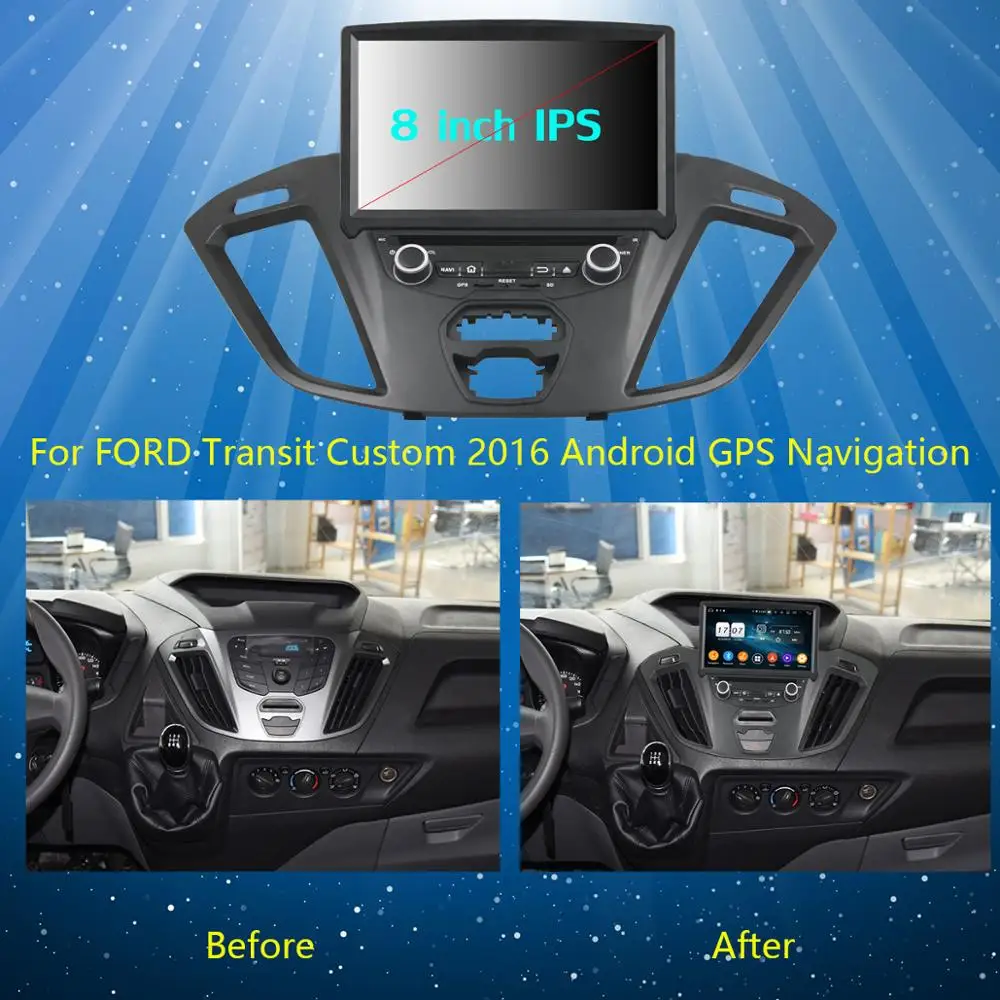 Clearance 8" IPS 1920*1080 8 Core 4G+64G Android 9.0 Car DVD Player For Ford Transit Custom 2013 2014 2015 2016 2017 2018 DSP Radio GPS 2 Clearance 8" IPS 1920*1080 8 Core 4G+64G Android 9.0 Car DVD Player For Ford Transit Custom 2013 2014 2015 2016 2017 2018 DSP Radio GPS 2