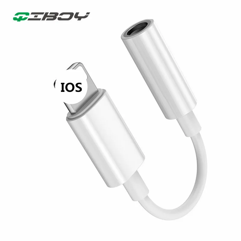 Koop QIBOY Voor Verlichting tot 3.5mm Headphone Jack Audio Kabel Converter Adapter Aux Spelen Muziek Voor iPhone 7 8 Plus X Oortelefoon Splitter