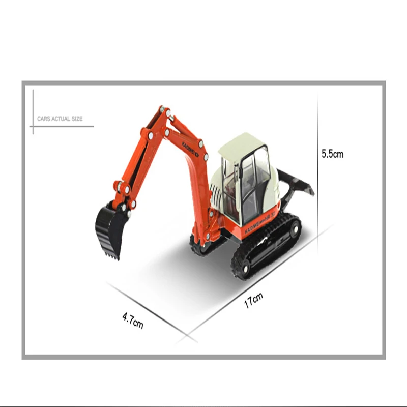 Модель гусеничного экскаватора из сплава KDW 1:50 вращается на 360 градусов на шасси, детские игрушки, детская коллекция, подарки для детей