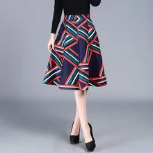 Лето юбки женские корейские полосатые юбки плюс размер M~ 4XL женские юбки женская плиссированная юбка с высокой талией тонкая юбка средней длины