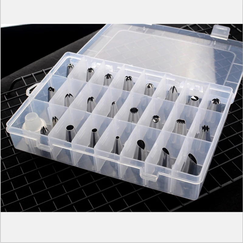 

24/set Stainless Steel Bakeware Cake Cookies Cream Puffs Crowded Flower Pastry Tips Suit Kitchen Accessories DIY Cake Decorating