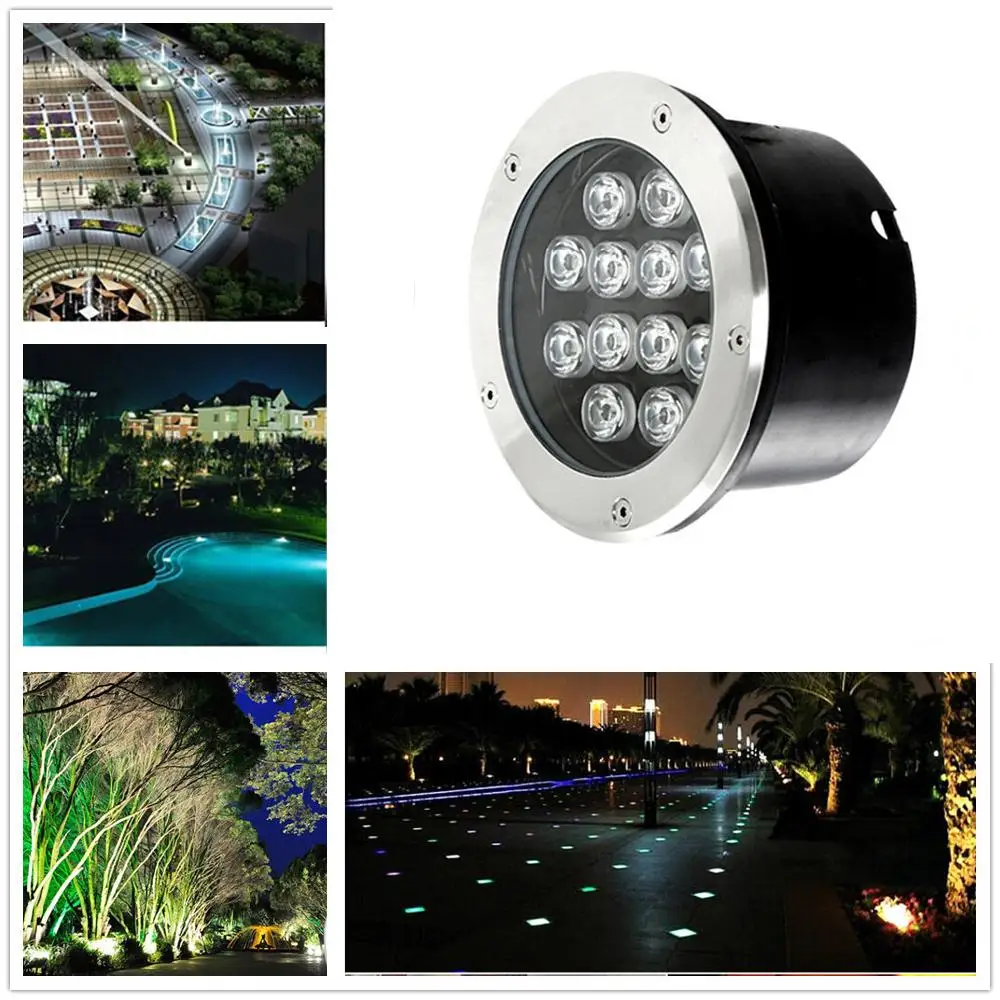 

LumiParty 12W IP67 Waterproof Bright LED Buried Light Circular Underground Light Landscape Lamp Path Way Garden Lawn Decoration