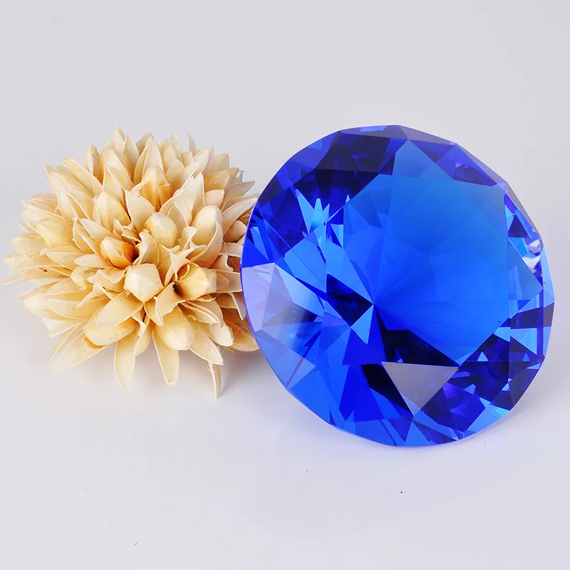 

8cm Crystal Glass Cut Diamond figurines miniatures Craft Gift Feng Shui Wedding events For Home Table Decoration accessories