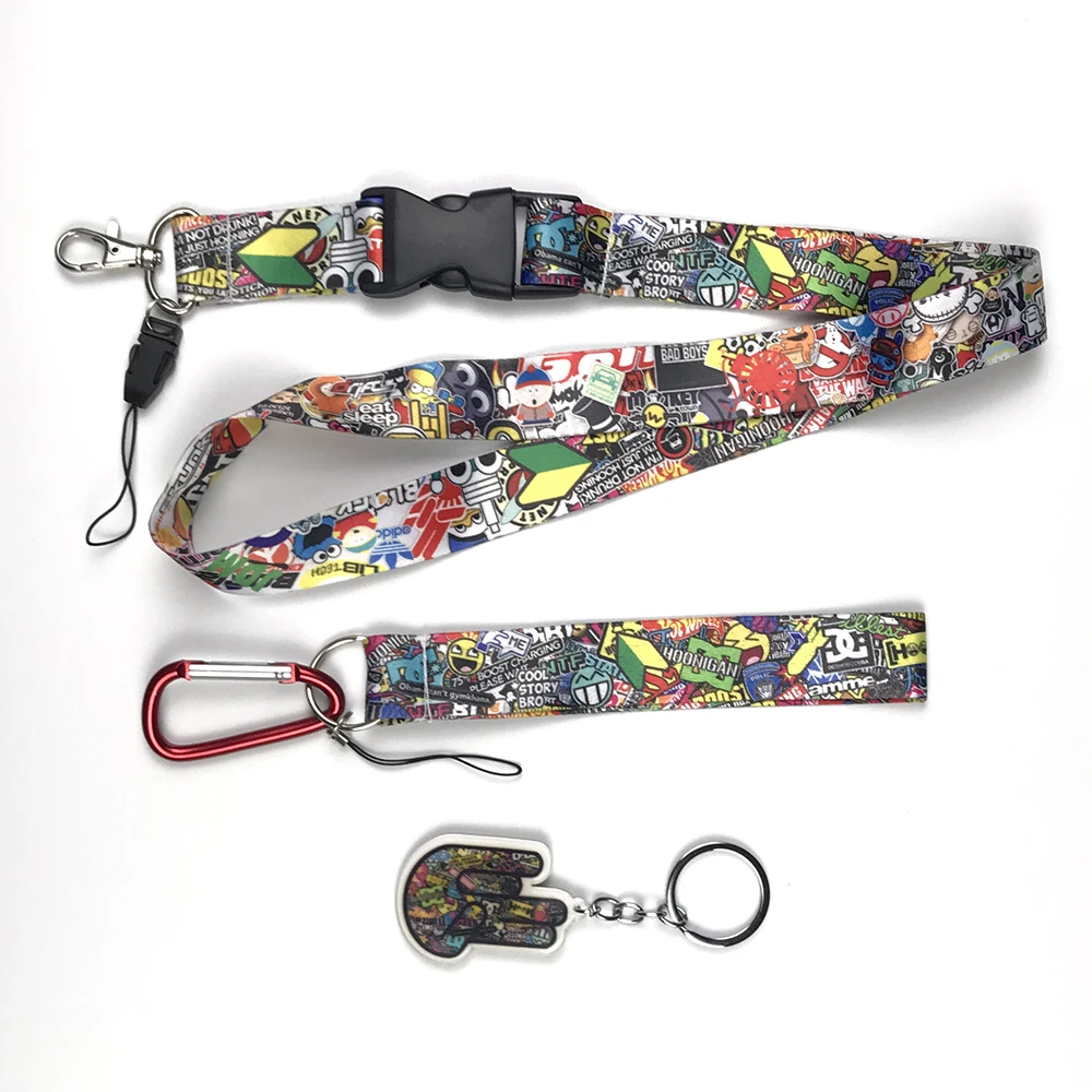 

New Model JDM Bride Style Cartoon Tow Straps Material Smooth Surface Car Key Ring Chain Car Interior Keychain