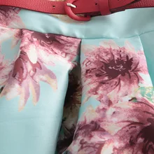 Flower Print Dress with belt