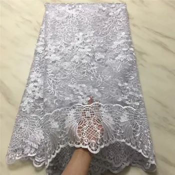 

African Lace Fabric 2017 Women Fashion Beautiful White High Quality net lace Embroidery French Tulle Lace For Wedding(6-19