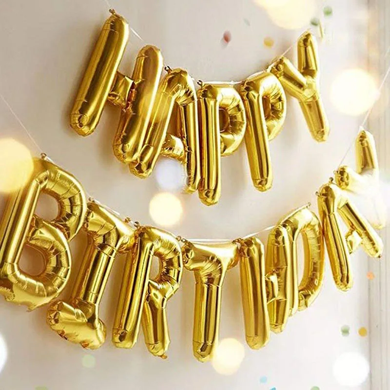 

Happy birthday balloons banner for boy girl first 2 3 4 5 6 7 8 9 10 16 18 20 21 30 40 50 60 70 years older decoration backdrop