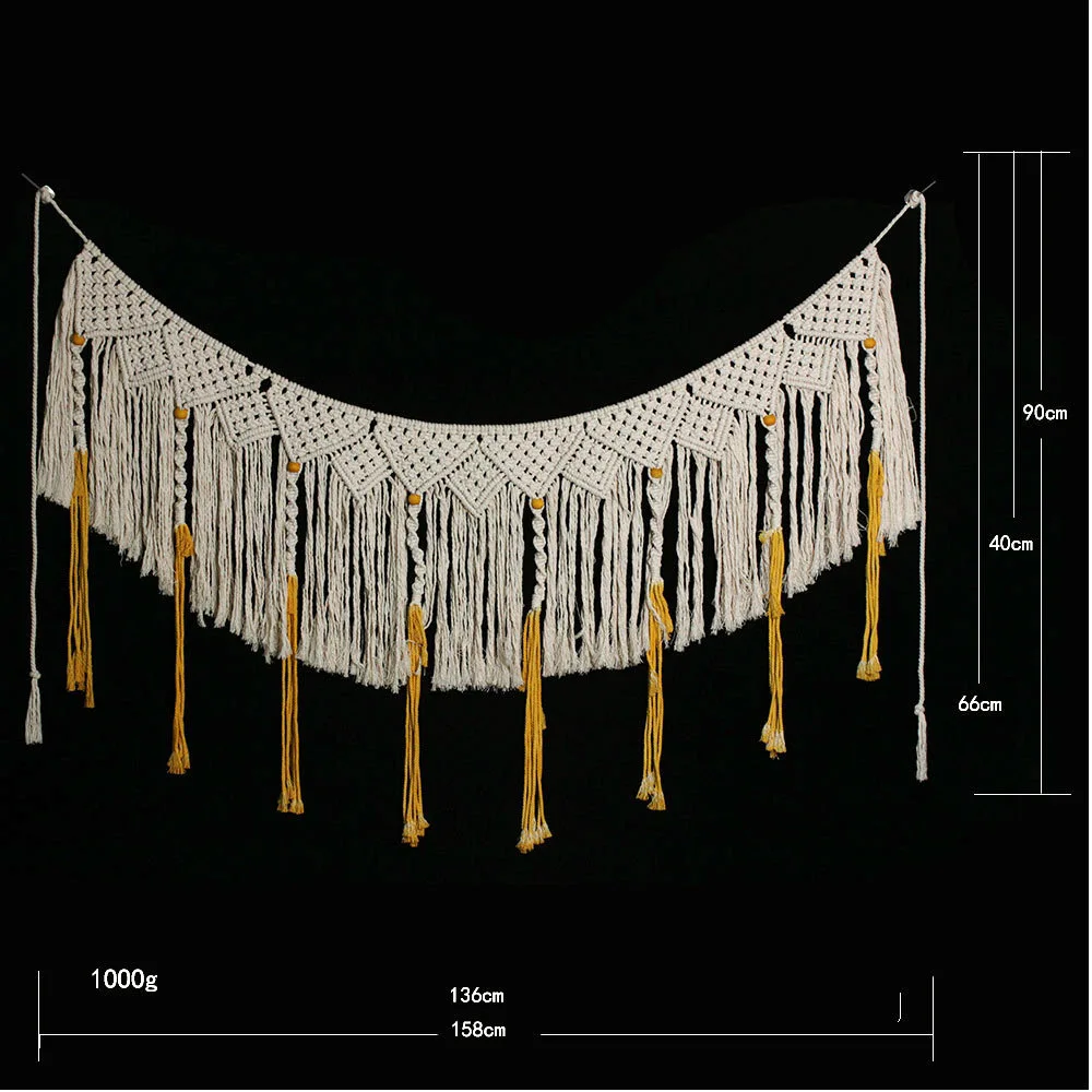 Макраме настенный ручной работы тканый настенный гобелен большой хлопок бохо Свадебный фон украшение стены для гостиной