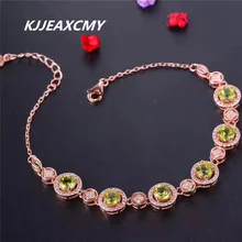 Kjjeaxcmy Fine Jewelry натуральный оливин браслет, 925 серебряные ювелирные изделия, ювелирные изделия оптом, природный кристалл